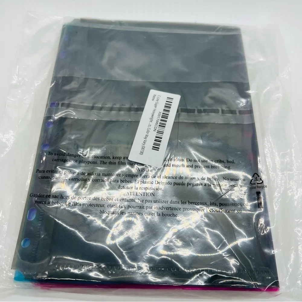 NWT C-Line Super Heavyweight Poly Mini Binder Pocket,8.5”L x 5.5”W,3 Pockets